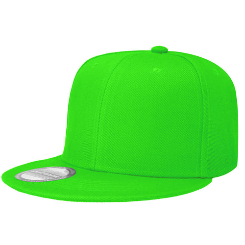 Hip Hop Style Snapback Hat Flat Bill Adjustable Size - Light Green