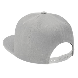 Hip Hop Style Snapback Hat Flat Bill Adjustable Size - Light Gray