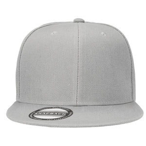 Hip Hop Style Snapback Hat Flat Bill Adjustable Size - Light Gray