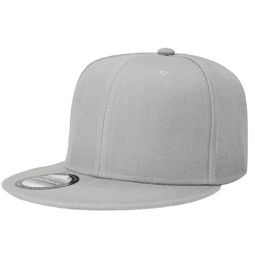 Hip Hop Style Snapback Hat Flat Bill Adjustable Size - Light Gray