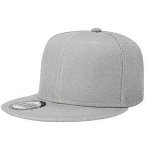 Hip Hop Style Snapback Hat Flat Bill Adjustable Size - Light Gray