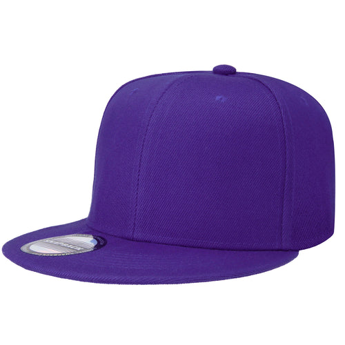 Hip Hop Style Snapback Hat Flat Bill Adjustable Size - Purple