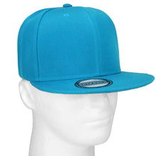 Load image into Gallery viewer, Hip Hop Style Snapback Hat Flat Bill Adjustable Size - Turquoise