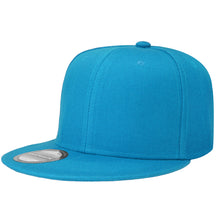 Load image into Gallery viewer, Hip Hop Style Snapback Hat Flat Bill Adjustable Size - Turquoise