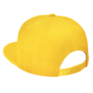 Hip Hop Style Snapback Hat Flat Bill Adjustable Size - Yellow