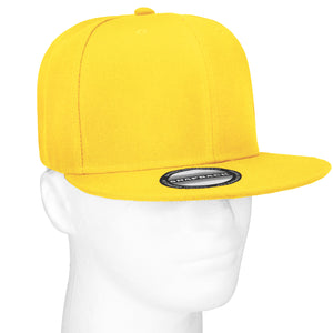 Hip Hop Style Snapback Hat Flat Bill Adjustable Size - Yellow