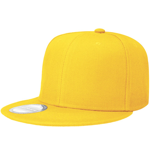 Hip Hop Style Snapback Hat Flat Bill Adjustable Size - Yellow