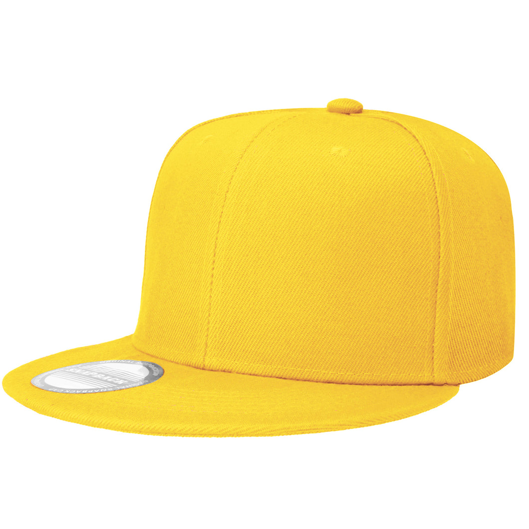 Hip Hop Style Snapback Hat Flat Bill Adjustable Size - Yellow