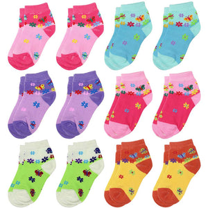 12-Pack Butterfly Girl Ankle Socks