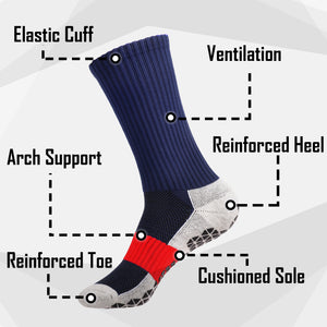 Falari Athletic Socks Sport Running Calf Socks - Navy