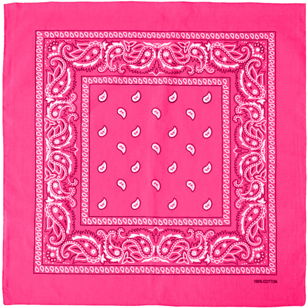 12-Pack Bandana Headband - Hot Pink