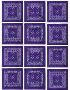 12-Pack Bandana Headband - Dark Purple