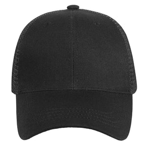 6 Panel Trucker Hat - Black