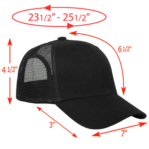 6 Panel Trucker Hat - Black