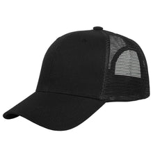 Load image into Gallery viewer, 6 Panel Trucker Hat - Black