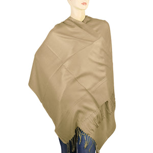 Women's Soft Solid Color Pashmina Shawl Wrap Scarf - Camel