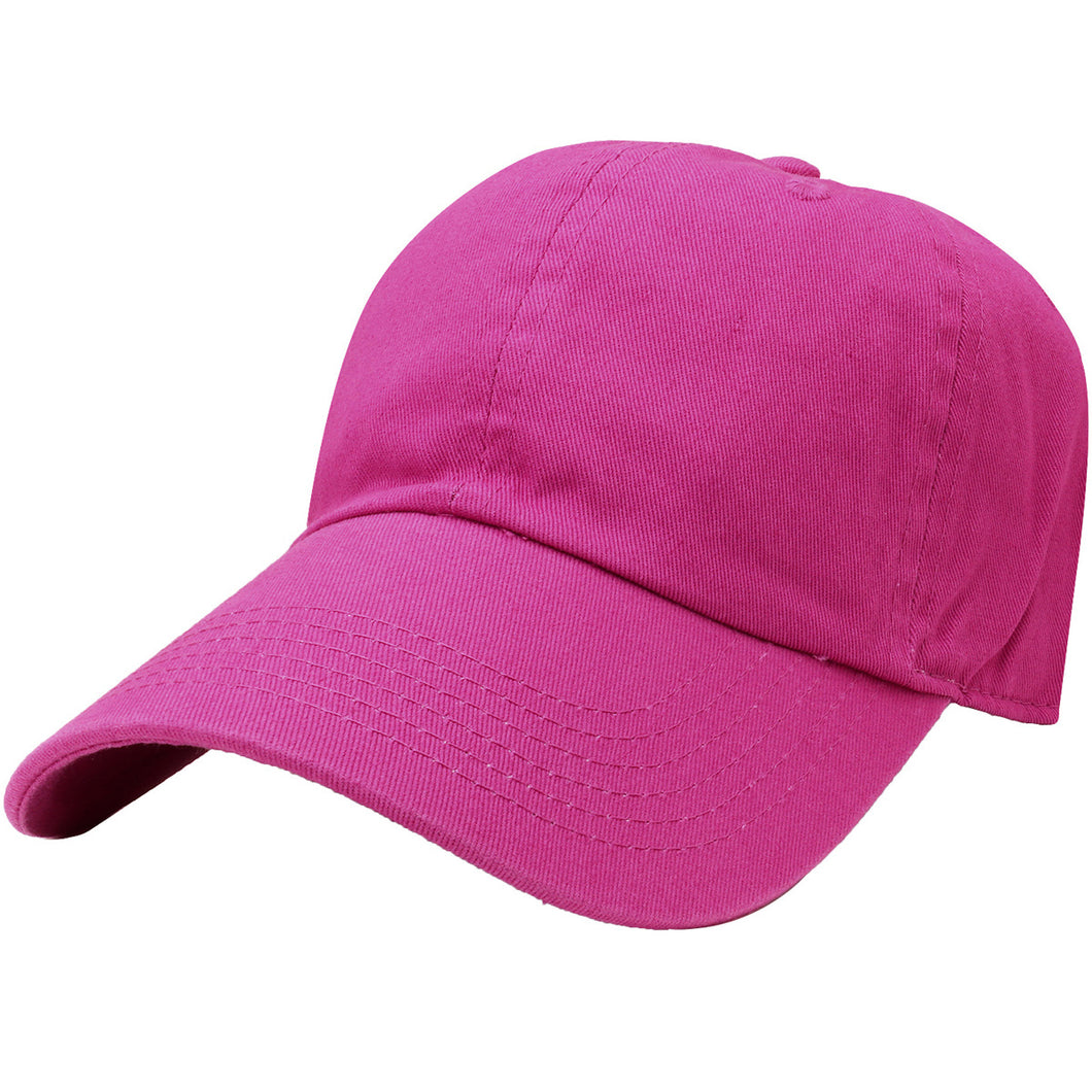 Classic Baseball Cap Soft Cotton Adjustable Size - Fuchsia