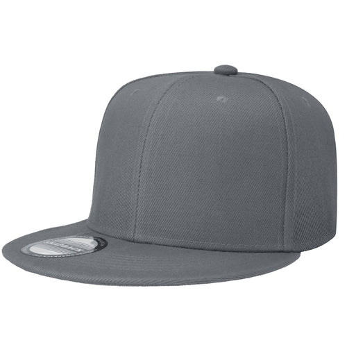 Hip Hop Style Snapback Hat Flat Bill Adjustable Size - Grey