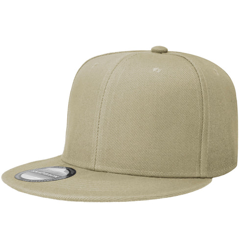 Hip Hop Style Snapback Hat Flat Bill Adjustable Size - Khaki